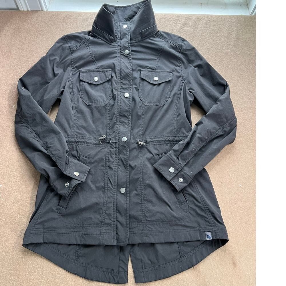 L.L. Bean Luna Black Windbreaker Jacket Rain Utility Coat Womens Size Small